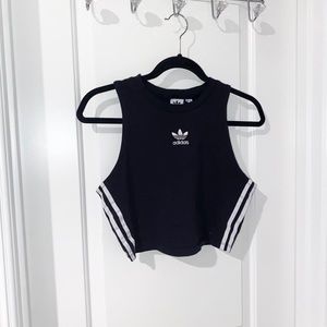 Black adidas cropped tank